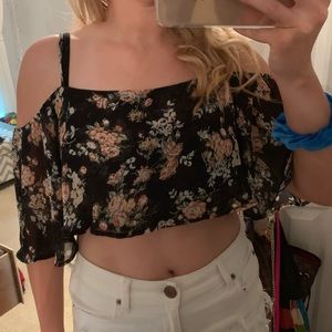black floral crop top